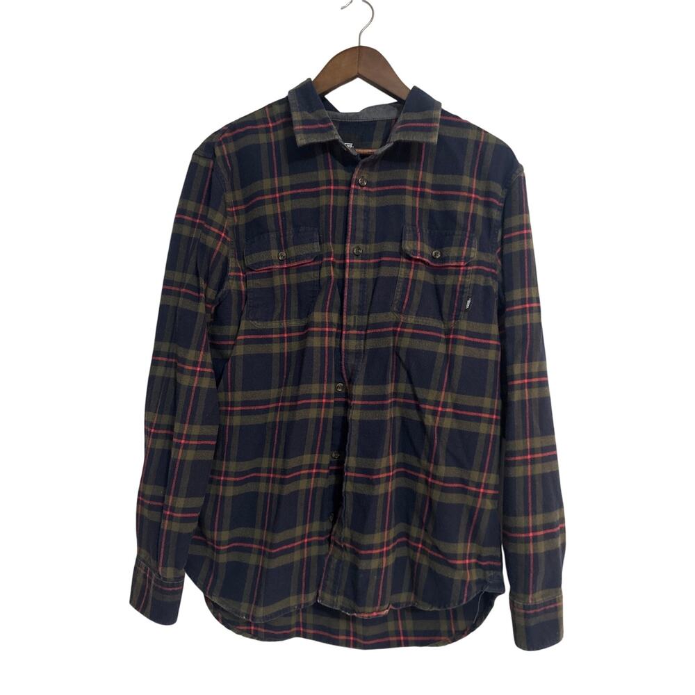Mens Vans Classic Fit Flannel Button Down Shirt Size L